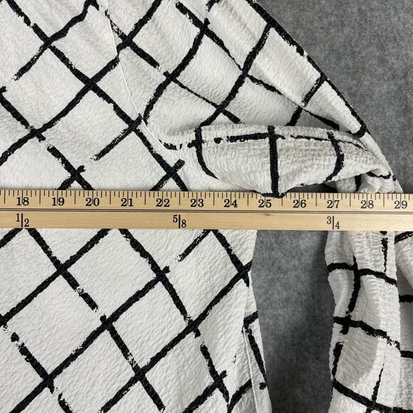 Ali Miles Tunic Top Womens 1X Windowpane Wired Collar Relaxed Artsy Lagenlook - Picture 8 of 14